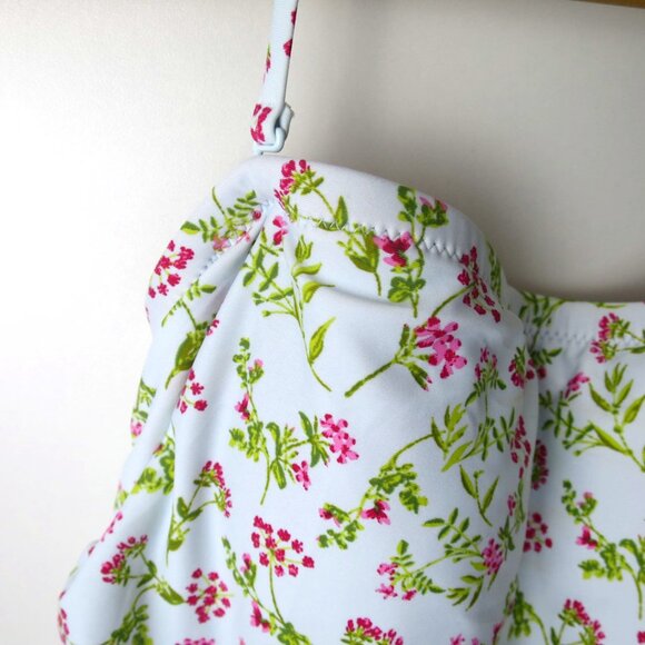 J.Crew Ruched Bandeau One-Piece in Cloud Meadow Floral Size 6 - Picture 5 of 9